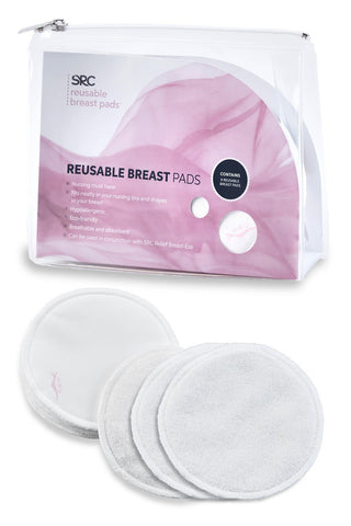 Ameda Contoured Washable Bamboo & Cotton Breast Pads, 8 Count (4 Pairs)